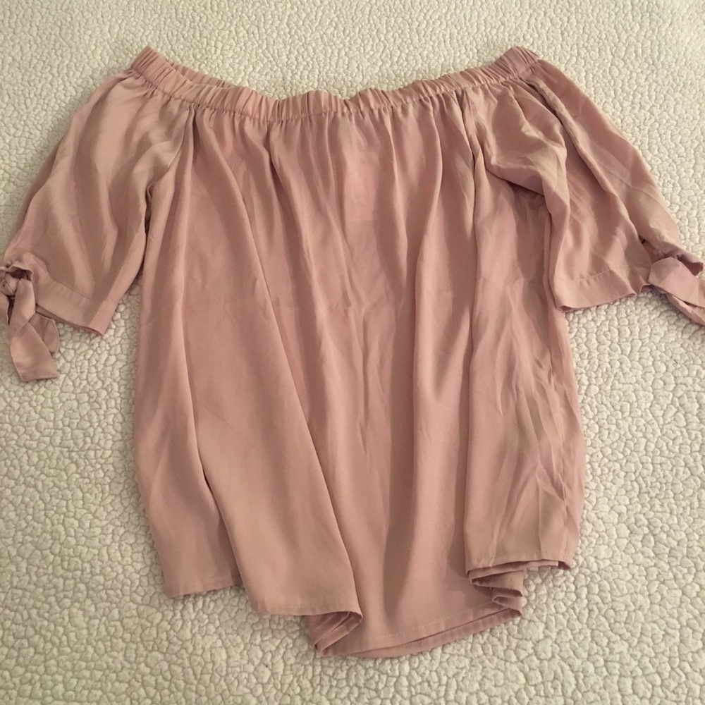 Off the shoulder top; color-blush